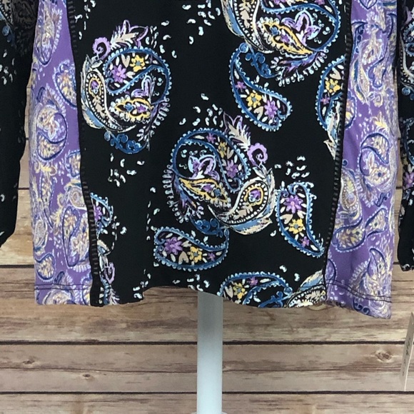 Style&Co. Womens Peasant Blouse Paisley 1X - Picture 3 of 8